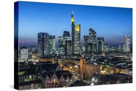 Frankfurt Am Main, Hesse, Skyline of Frankfurt with the City Centre and the Financial District-Bernd Wittelsbach-Stretched Canvas