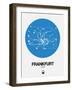 Frankfurt Blue Subway Map-NaxArt-Framed Art Print