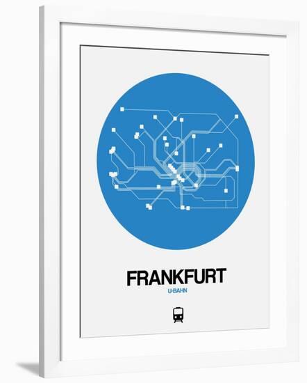 Frankfurt Blue Subway Map-NaxArt-Framed Art Print