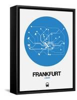 Frankfurt Blue Subway Map-NaxArt-Framed Stretched Canvas