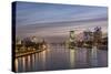 Frankfurt, Hesse, Germany, Frankfurt City Centre at Dusk-Bernd Wittelsbach-Stretched Canvas