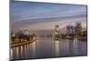 Frankfurt, Hesse, Germany, Frankfurt City Centre at Dusk-Bernd Wittelsbach-Mounted Photographic Print