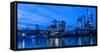 Frankfurt, Hesse, Germany, Frankfurt City Centre at Dusk-Bernd Wittelsbach-Framed Stretched Canvas