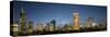 Frankfurt, Hesse, Germany, Frankfurt Financial District with Construction Cranes at Dusk-Bernd Wittelsbach-Stretched Canvas