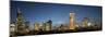 Frankfurt, Hesse, Germany, Frankfurt Financial District with Construction Cranes at Dusk-Bernd Wittelsbach-Mounted Photographic Print