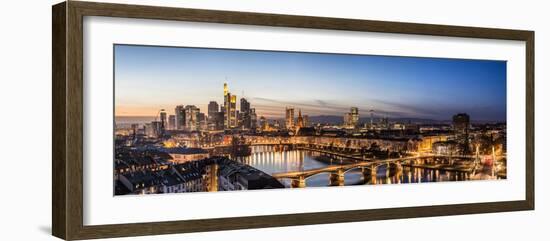 Frankfurt, Hesse, Germany, Frankfurt Skyline Financial District at Dusk-Bernd Wittelsbach-Framed Photographic Print