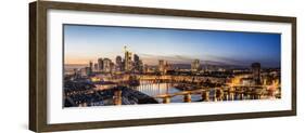 Frankfurt, Hesse, Germany, Frankfurt Skyline Financial District at Dusk-Bernd Wittelsbach-Framed Photographic Print