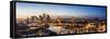 Frankfurt, Hesse, Germany, Frankfurt Skyline Financial District at Dusk-Bernd Wittelsbach-Framed Stretched Canvas