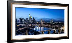 Frankfurt, Hesse, Germany, Frankfurt Skyline Financial District at Dusk-Bernd Wittelsbach-Framed Photographic Print