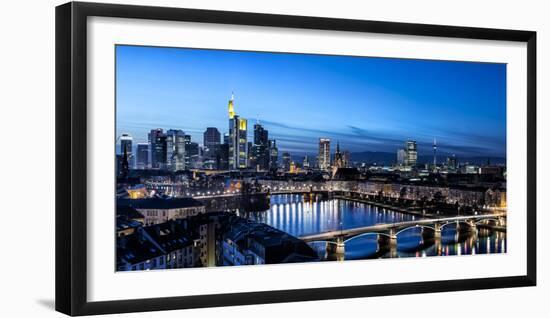 Frankfurt, Hesse, Germany, Frankfurt Skyline Financial District at Dusk-Bernd Wittelsbach-Framed Photographic Print