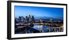 Frankfurt, Hesse, Germany, Frankfurt Skyline Financial District at Dusk-Bernd Wittelsbach-Framed Photographic Print