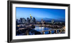 Frankfurt, Hesse, Germany, Frankfurt Skyline Financial District at Dusk-Bernd Wittelsbach-Framed Photographic Print