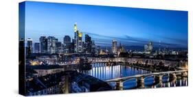 Frankfurt, Hesse, Germany, Frankfurt Skyline Financial District at Dusk-Bernd Wittelsbach-Stretched Canvas