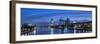 Frankfurt, Hesse, Germany, Frankfurt Skyline in the Direction of Westhafen and Holbeinsteg-Bernd Wittelsbach-Framed Photographic Print