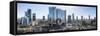 Frankfurt, Hesse, Germany, Frankfurt Skyline with City Centre and the Financial District-Bernd Wittelsbach-Framed Stretched Canvas