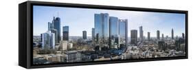 Frankfurt, Hesse, Germany, Frankfurt Skyline with City Centre and the Financial District-Bernd Wittelsbach-Framed Stretched Canvas