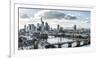 Frankfurt, Hesse, Germany, Panorama of the Frankfurt Skyline-Bernd Wittelsbach-Framed Photographic Print