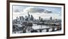 Frankfurt, Hesse, Germany, Panorama of the Frankfurt Skyline-Bernd Wittelsbach-Framed Photographic Print