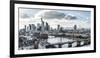 Frankfurt, Hesse, Germany, Panorama of the Frankfurt Skyline-Bernd Wittelsbach-Framed Photographic Print