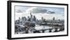 Frankfurt, Hesse, Germany, Panorama of the Frankfurt Skyline-Bernd Wittelsbach-Framed Photographic Print