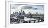 Frankfurt, Hesse, Germany, Panorama of the Frankfurt Skyline-Bernd Wittelsbach-Framed Photographic Print