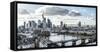 Frankfurt, Hesse, Germany, Panorama of the Frankfurt Skyline-Bernd Wittelsbach-Framed Stretched Canvas