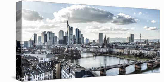 Frankfurt, Hesse, Germany, Panorama of the Frankfurt Skyline-Bernd Wittelsbach-Stretched Canvas