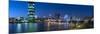 Frankfurt, Hesse, Germany, Panorama of the Skyline with Westhafen Tower and FriedensbrŸcke-Bernd Wittelsbach-Mounted Photographic Print
