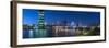 Frankfurt, Hesse, Germany, Panorama of the Skyline with Westhafen Tower and FriedensbrŸcke-Bernd Wittelsbach-Framed Photographic Print