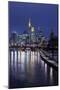 Frankfurt, Hesse, Germany, Skyline with Financial District and Old Bridge, Dusk, Wintertime-Bernd Wittelsbach-Mounted Photographic Print