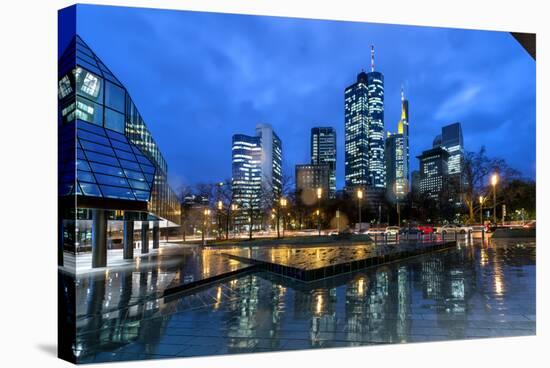 Frankfurt, Hesse, Germany, View at the Financial District with Taunusanlage-Bernd Wittelsbach-Stretched Canvas