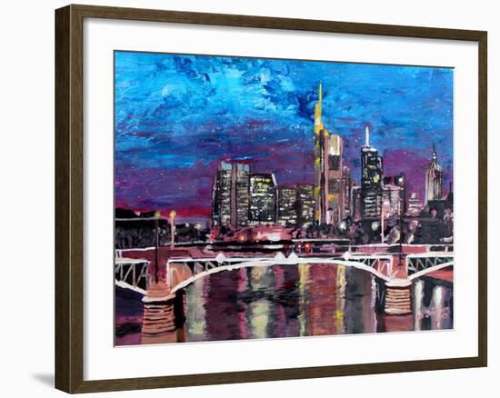 Frankfurt Main Germany - Mainhattan Skyline-Markus Bleichner-Framed Art Print