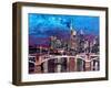 Frankfurt Main Germany - Mainhattan Skyline-Markus Bleichner-Framed Art Print