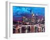 Frankfurt Main Germany - Mainhattan Skyline-Markus Bleichner-Framed Art Print