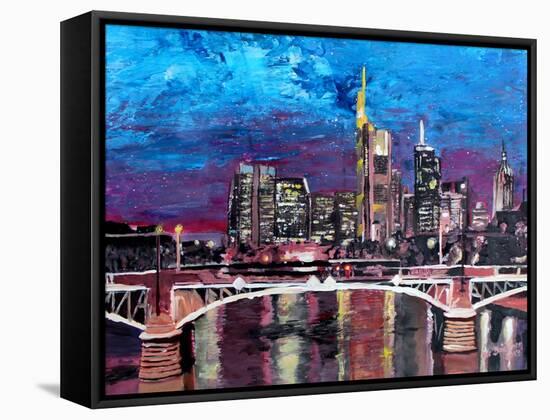 Frankfurt Main Germany - Mainhattan Skyline-Markus Bleichner-Framed Stretched Canvas