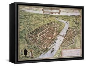 Frankfurt Old Map, From Civitates Orbis Terrarum-marzolino-Framed Stretched Canvas