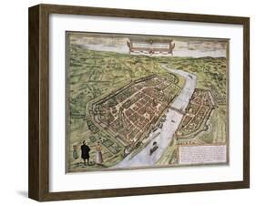 Frankfurt Old Map, From Civitates Orbis Terrarum-marzolino-Framed Art Print