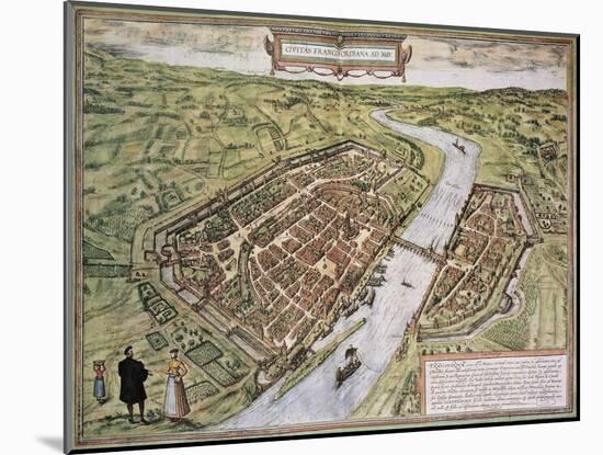 Frankfurt Old Map, From Civitates Orbis Terrarum-marzolino-Mounted Art Print