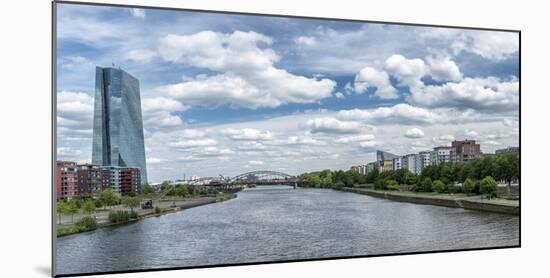 Frankfurt on the Main, Hesse, Germany, Europe, Panorama of the Frankfurt Ostends with Ecb-Bernd Wittelsbach-Mounted Photographic Print