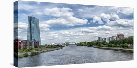 Frankfurt on the Main, Hesse, Germany, Europe, Panorama of the Frankfurt Ostends with Ecb-Bernd Wittelsbach-Stretched Canvas