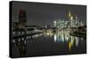 Frankfurt on the Main, Hesse, Germany, Europe, Skyline with the Flš§erbrŸcke-Bernd Wittelsbach-Stretched Canvas