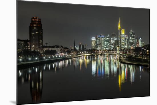 Frankfurt on the Main, Hesse, Germany, Europe, Skyline with the Flš§erbrŸcke-Bernd Wittelsbach-Mounted Photographic Print