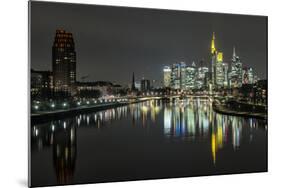 Frankfurt on the Main, Hesse, Germany, Europe, Skyline with the Flš§erbrŸcke-Bernd Wittelsbach-Mounted Photographic Print