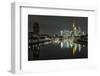 Frankfurt on the Main, Hesse, Germany, Europe, Skyline with the Flš§erbrŸcke-Bernd Wittelsbach-Framed Photographic Print