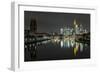 Frankfurt on the Main, Hesse, Germany, Europe, Skyline with the Flš§erbrŸcke-Bernd Wittelsbach-Framed Photographic Print