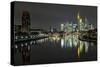 Frankfurt on the Main, Hesse, Germany, Europe, Skyline with the Flš§erbrŸcke-Bernd Wittelsbach-Stretched Canvas
