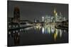 Frankfurt on the Main, Hesse, Germany, Europe, Skyline with the Flš§erbrŸcke-Bernd Wittelsbach-Stretched Canvas