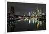 Frankfurt on the Main, Hesse, Germany, Europe, Skyline with the Flš§erbrŸcke-Bernd Wittelsbach-Framed Photographic Print