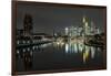 Frankfurt on the Main, Hesse, Germany, Europe, Skyline with the Flš§erbrŸcke-Bernd Wittelsbach-Framed Photographic Print