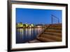 Frankfurt on the Main, Hesse, Germany, St?del with Holbeinsteg on the Frankfurt Museumsufer-Bernd Wittelsbach-Framed Photographic Print